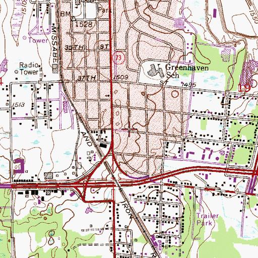 Topographic Map of Blessed Sacrament Church, MN