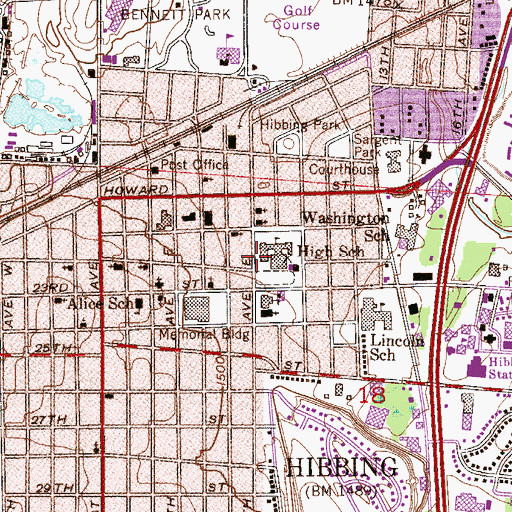 Topographic Map of Saint James Episcopal Church, MN