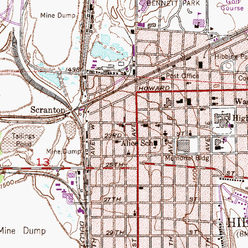Topographic Map of Hibbing Christian Assembly, MN