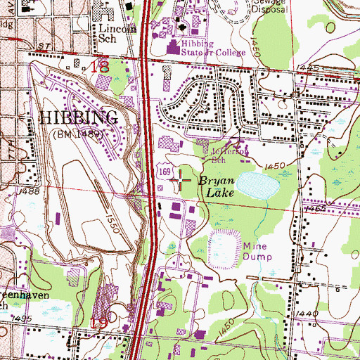 Topographic Map of Olson's Mobile Home Park, MN