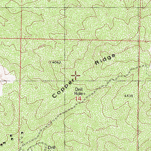 Topographic Map of Copper Ridge, AZ