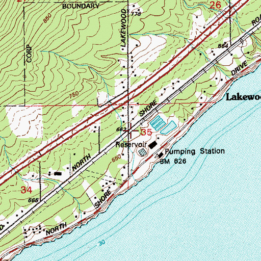 Topographic Map of Lakewood Station, MN