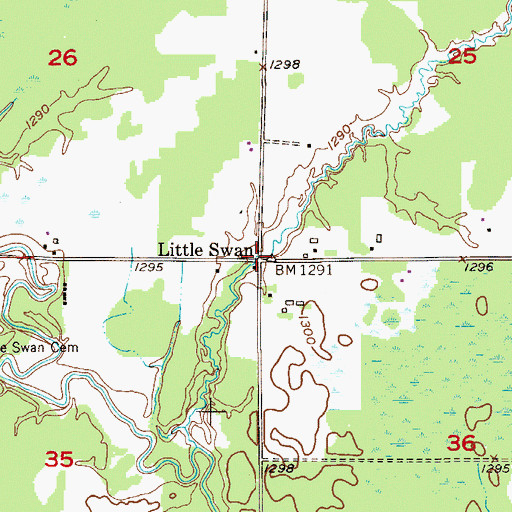 Topographic Map of Little Swan Post Office (historical), MN