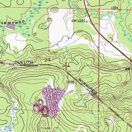 Topographic Map of Kinmount Station (historical), MN
