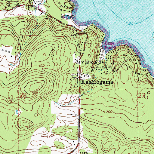 Topographic Map of Kabetogama Post Office (historical), MN