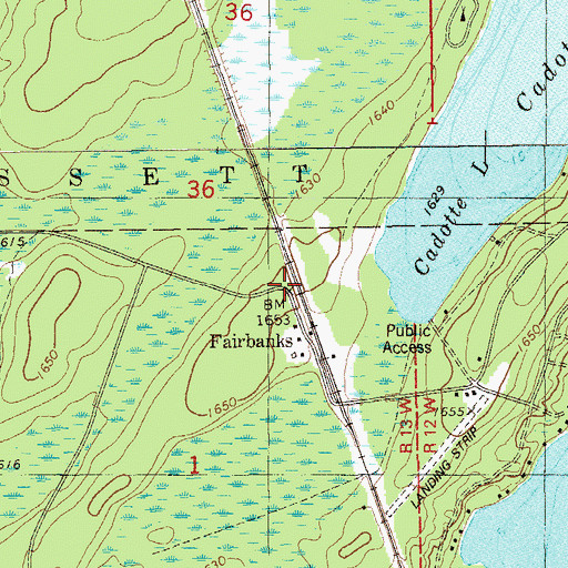 Topographic Map of Fairbanks Station, MN