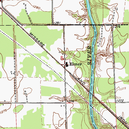 Topographic Map of Elmer Station, MN