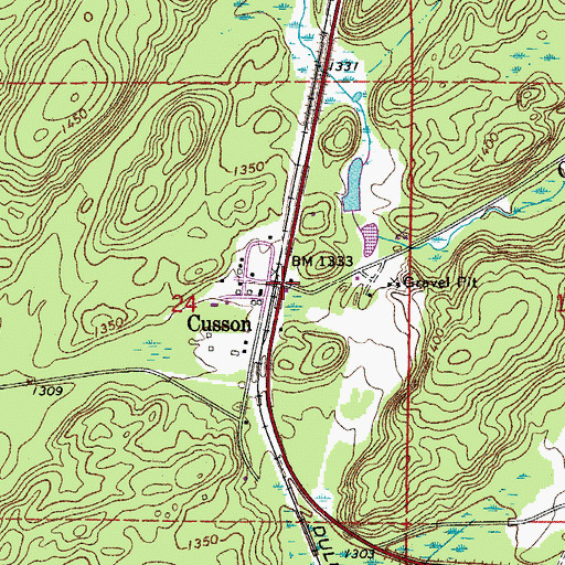 Topographic Map of Cusson Station, MN