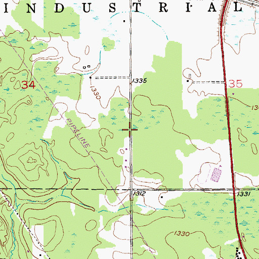 Topographic Map of Saint Peter's Lutheran Church, MN