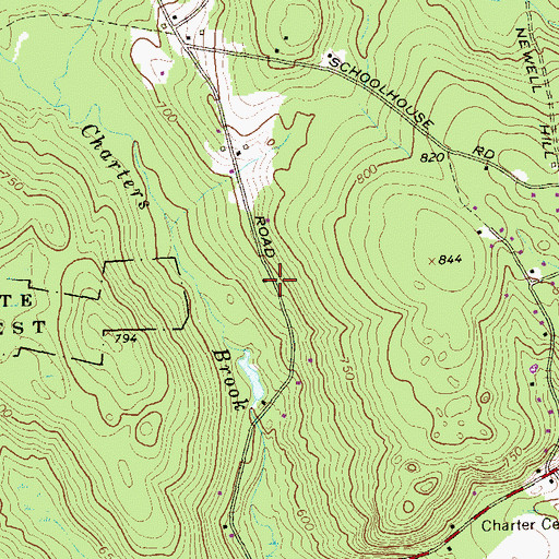 Topographic Map of Crystal Lake Elementary School, CT