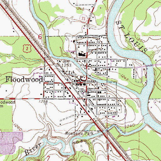 Topographic Map of Duluth Clinic-Floodwood, MN