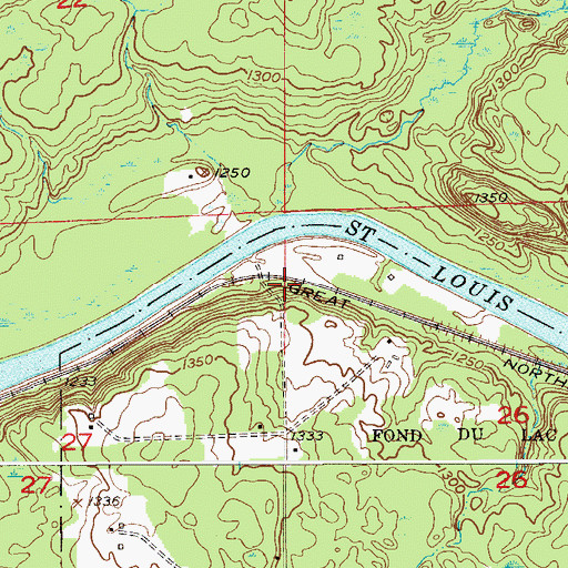 Topographic Map of Congo Station, MN