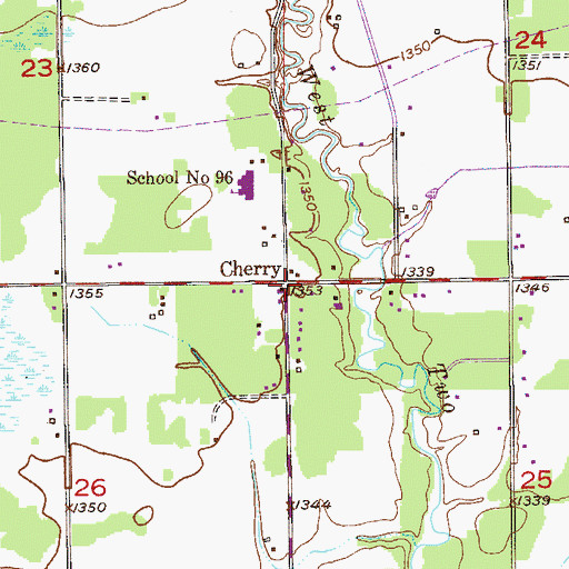 Topographic Map of Cherry Post Office (historical), MN