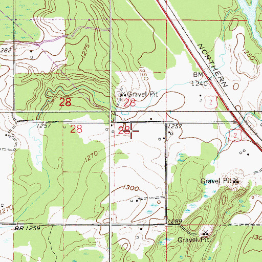 Topographic Map of Catlin Post Office (historical), MN