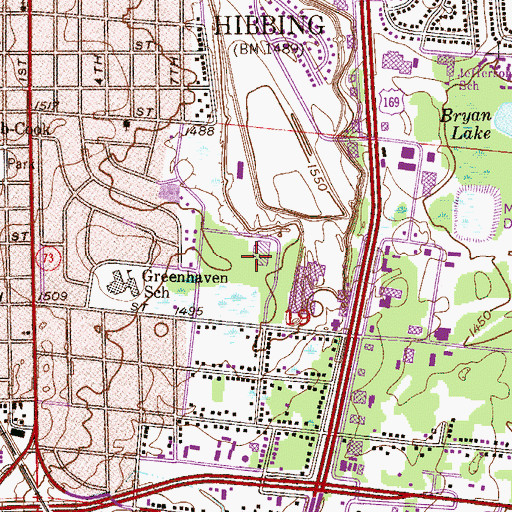 Topographic Map of Fairview University Medical Center Mesabi, MN
