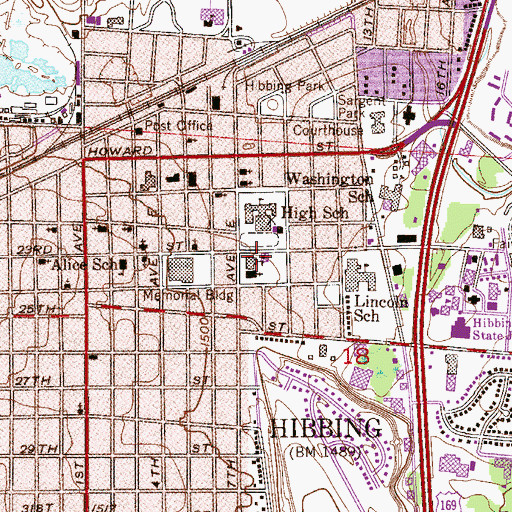 Topographic Map of Assumption School, MN