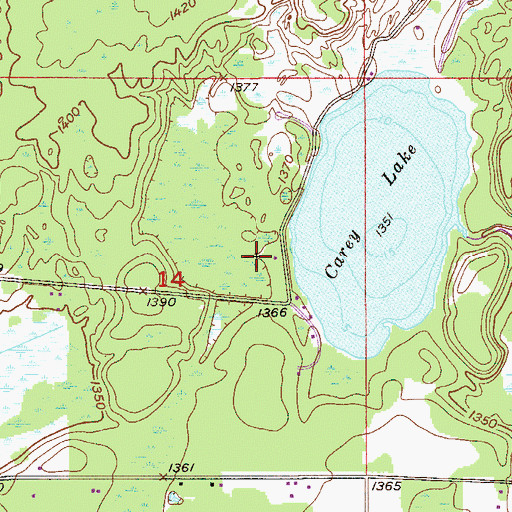 Topographic Map of Carey Lake Park, MN