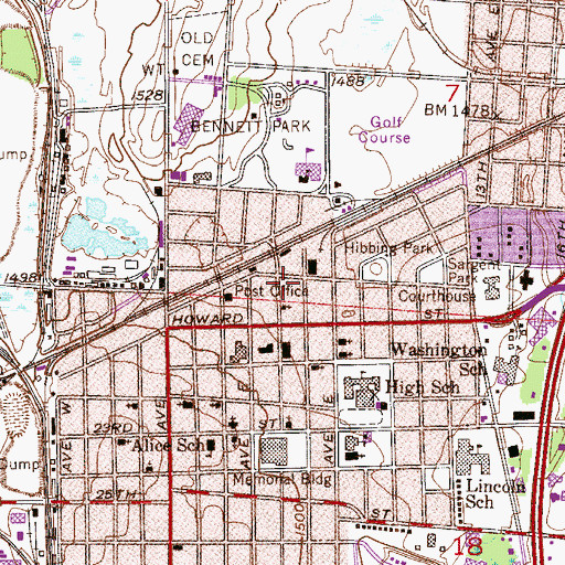 Topographic Map of Hibbing Station, MN