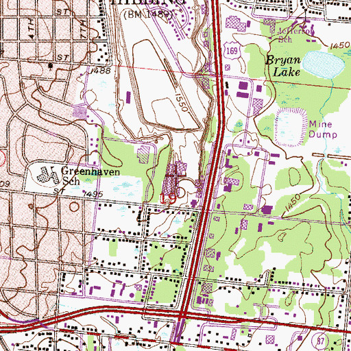 Topographic Map of Mesabi Mall, MN