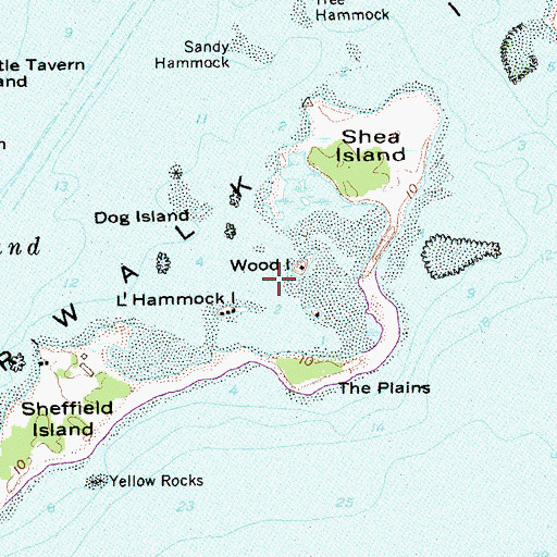 Topographic Map of Ram Bay, CT