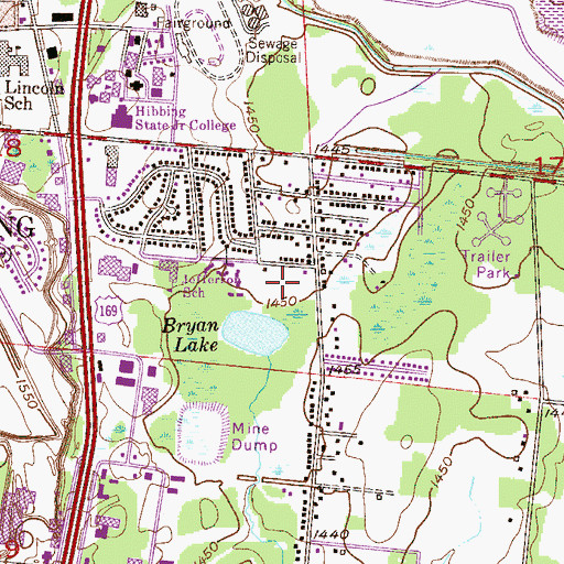 Topographic Map of Bryan Lake Park, MN