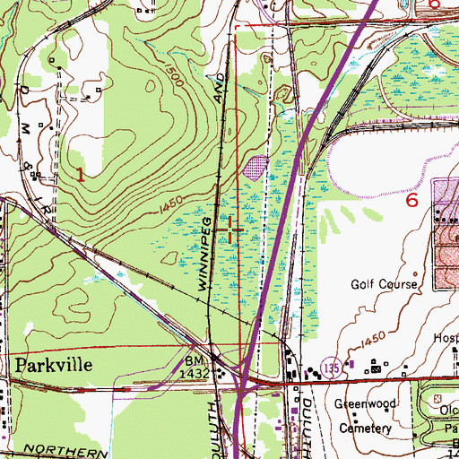 Topographic Map of Gethsemane Lutheran Church, MN