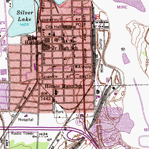 Topographic Map of Unitarian First Church, MN