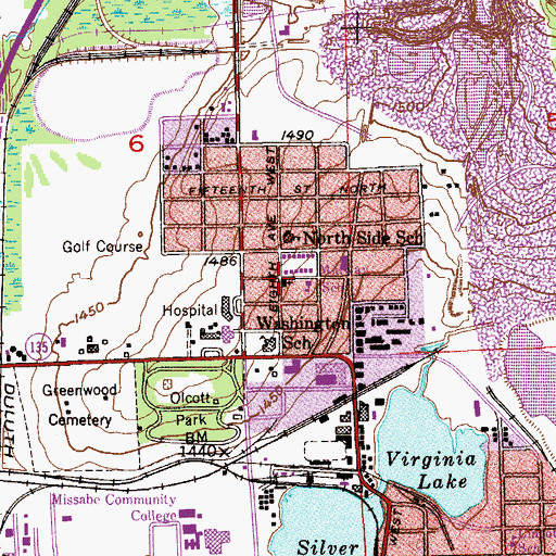 Topographic Map of Sacred Heart Church, MN