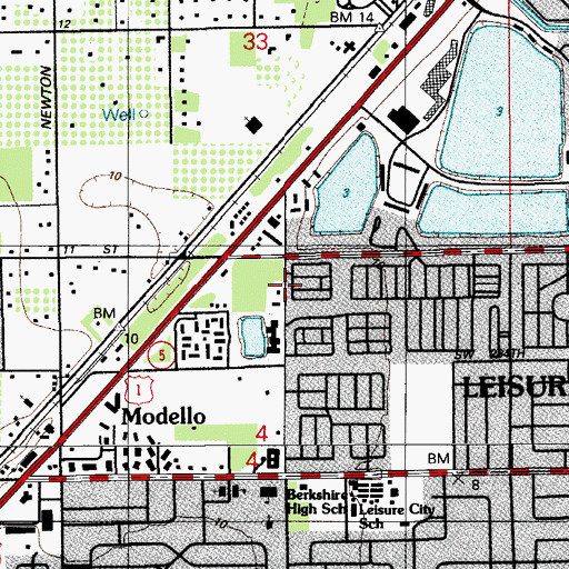 Topographic Map of Mission Bautista Nueva Nacimiento, FL