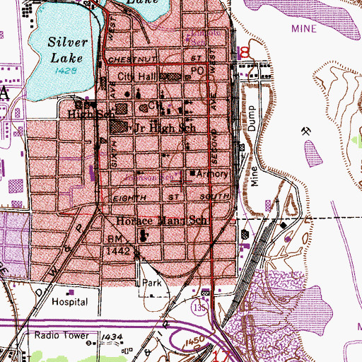 Topographic Map of Grace Baptist Church, MN