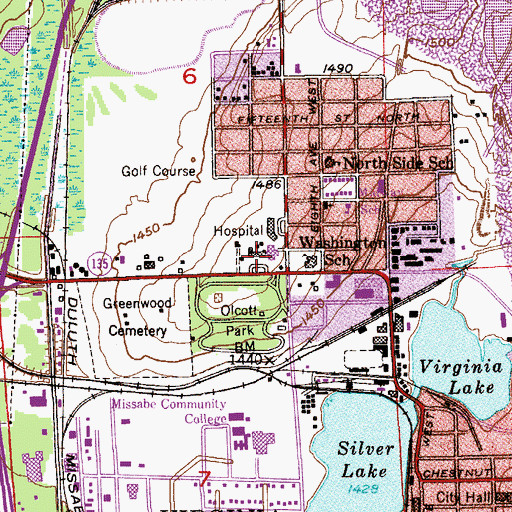 Topographic Map of Virginia Regional Medical Center, MN