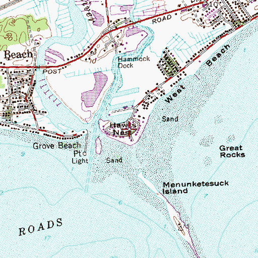 Topographic Map of Hawks Nest, CT