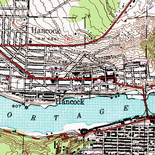 Topographic Map of Saints Peter and Paul Lutheran Church, MI