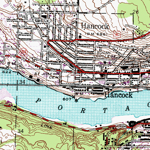 Topographic Map of Church of the Resurrection, MI