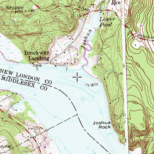 Topographic Map of Brockway Reach, CT