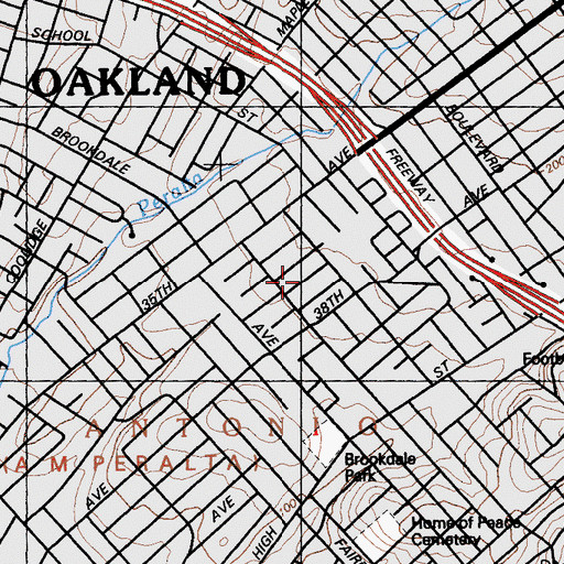 Topographic Map of Allendale, CA