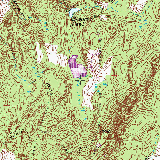 Topographic Map of Oak Ledge Pond, CT