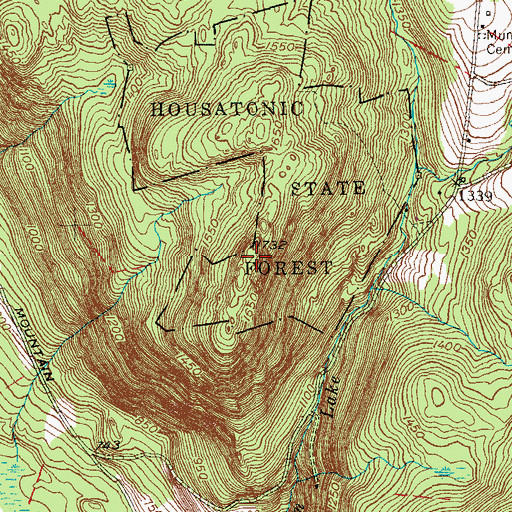 Topographic Map of Stone Man Mountain, CT
