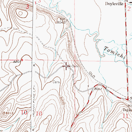 Topographic Map of Doyleville Cemetery Number 2, CO