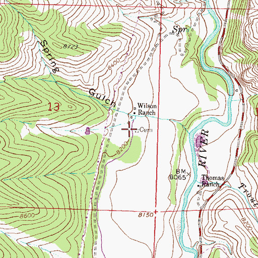 Topographic Map of Nurse - Brownlee Cemetery, CO