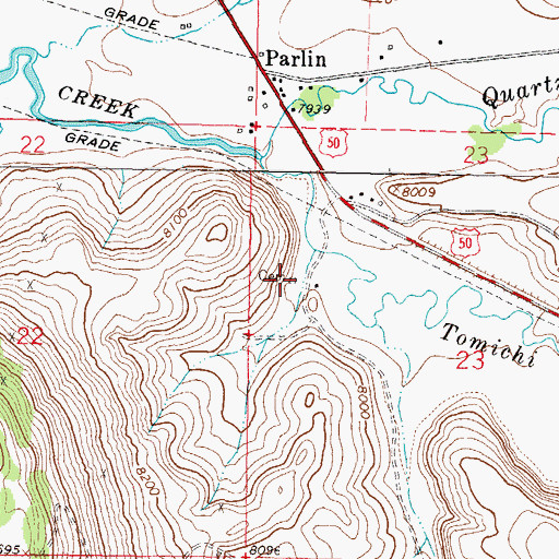 Topographic Map of Parlin Cemetery, CO