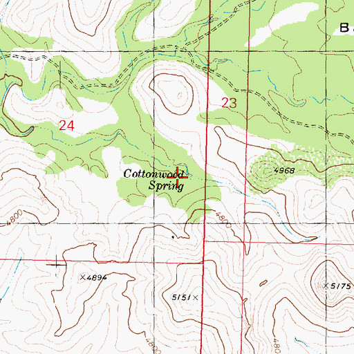 Topographic Map of Cottonwood Spring, AZ