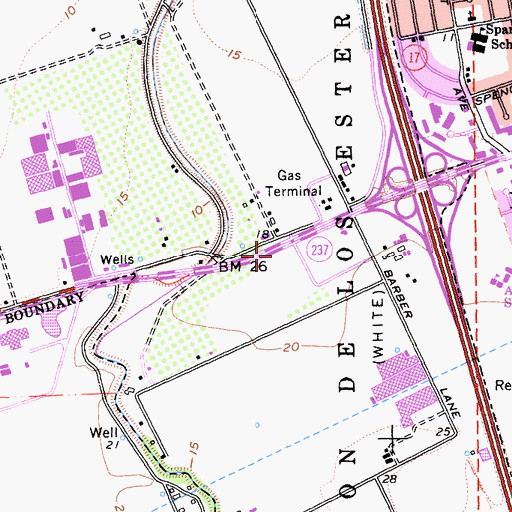 Topographic Map of Exit 9A, CA