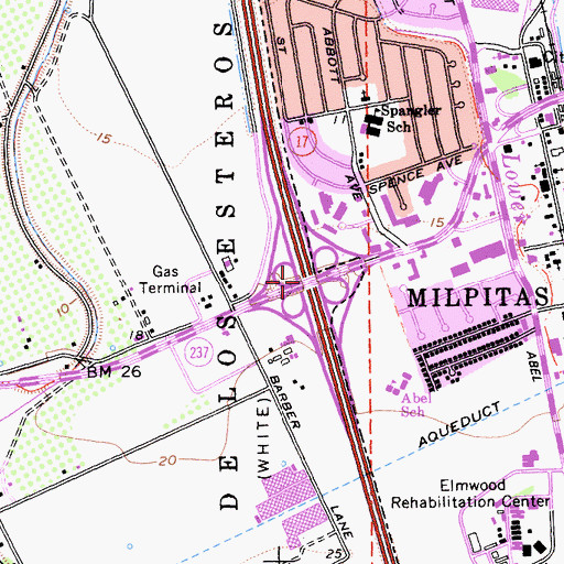 Topographic Map of Exit 9B, CA