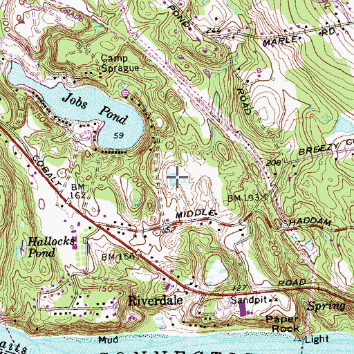Topographic Map of Supples Pond, CT