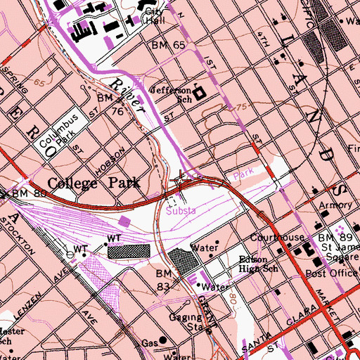 Topographic Map of Exit 7, CA