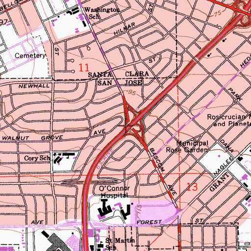 Topographic Map of Exit 1B, CA