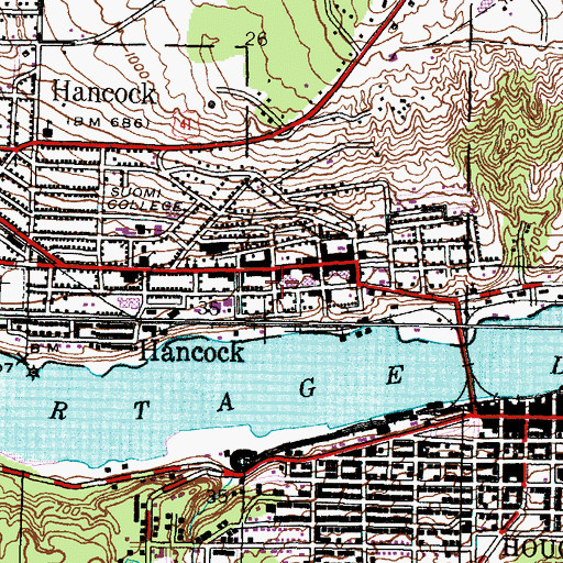 Topographic Map of Copper Country Church of the Nazarene, MI