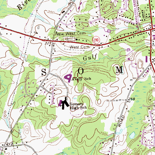 Topographic Map of Maybelle B Avery Elementary School, CT