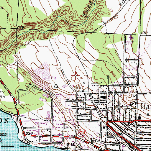 Topographic Map of Hancock County Fairgrounds, MI